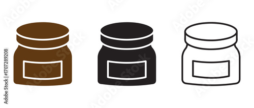 Jam icon set. isolated on white background, vector illustration of food preserve.