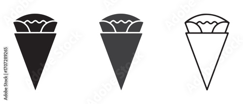 Shawarma icon set. isolated on white background, vector illustration of fast food.