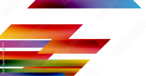 Free Download Abstract colorful shapes overlap white background. Dynamic composition creates modern visual impact. Bright gradients suggest movement, energy. - GFXLoad