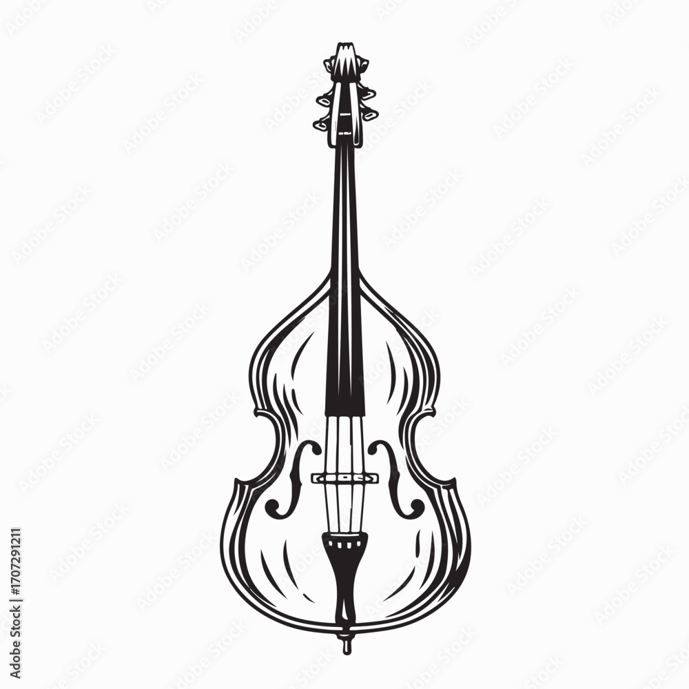 Fototapeta premium Classic Violin Vector Image Featuring Strings Bow and Elegant Music Instrument