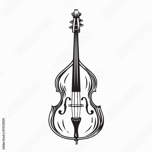 Classic Violin Vector Image Featuring Strings Bow and Elegant Music Instrument