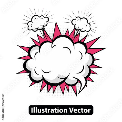 Pop Art Explosion Comic Book Speech Bubble Illustration