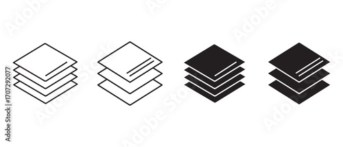 napkins icon set. isolated on white background in vector format.