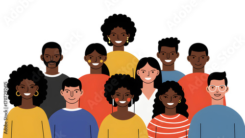 Diverse Group in Abstract Style - Inclusivity Vector Illustration