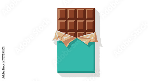 Delicious milk chocolate bar with wrapper peeking out, a sweet treat for indulgence