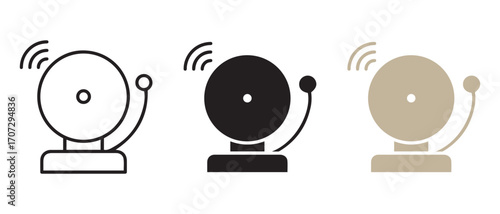 School bell icon set. isolated on white background for web design element.