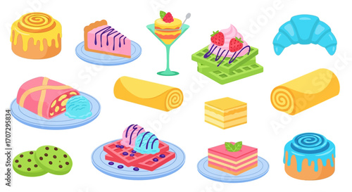 A vibrant collection of delicious sweet pastries and desserts, perfect for celebrating life's sweet moments.