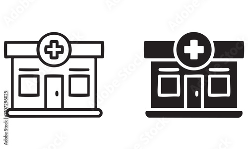 Pharmacy building icon vector illustration
