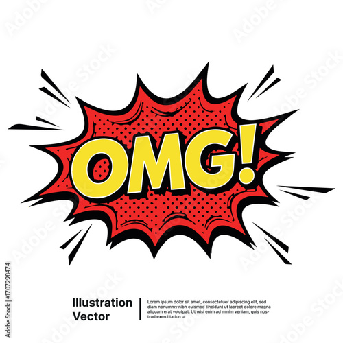 Pop Art OMG! Speech Bubble Illustration for Comic Book Style Backgrounds