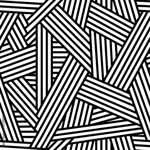 stock photo geometry tile abstract seamless pattern, black and white American design