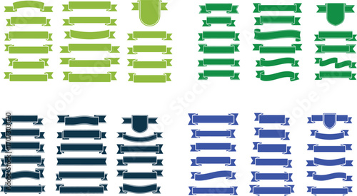 Classic vintage ribbon banners