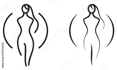 Vector icon of a stylized female figure representing wellness beauty or health suitable for spa fitness and lifestyle themes
