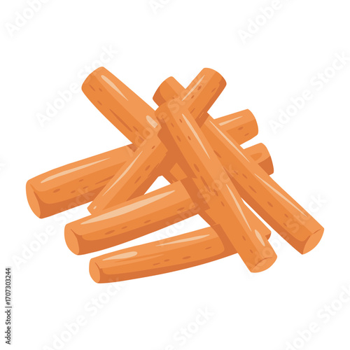 Stack of crunchy breadsticks – flat illustration