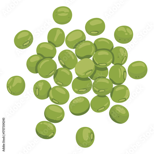 Cluster of fresh green peas – flat illustration