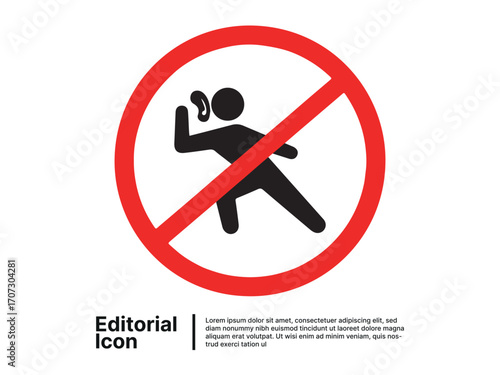 No eavesdropping sign, prohibition icon for private conversations and confidentiality