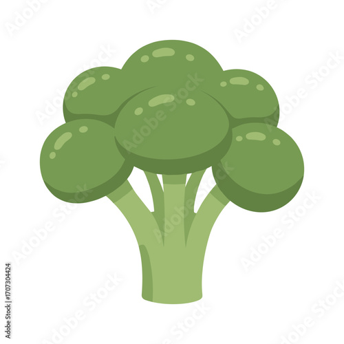 Cartoon fresh green broccoli illustration – flat illustration