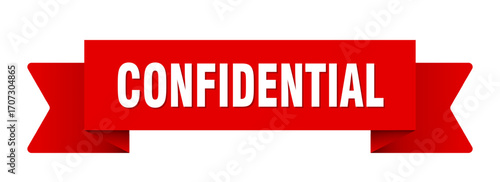 confidential ribbon isolated on transparent background. confidential ribbon