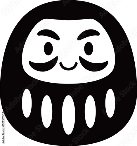 だるまのアイコン　モノトーン