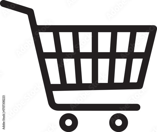 Shopping cart icon on white background trolley commerce