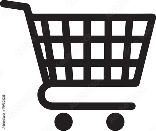 Shopping cart icon on white background trolley commerce