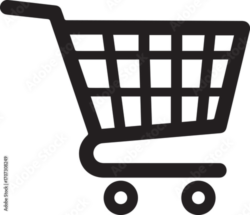 Shopping cart icon on white background trolley commerce