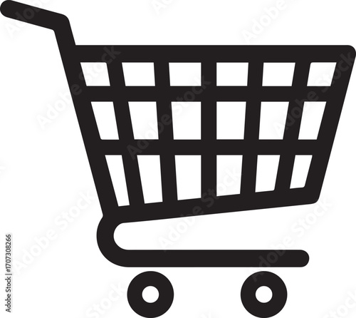 Shopping cart icon on white background trolley commerce