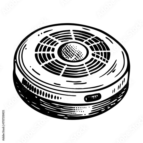A vintage style illustration showing carbon detector