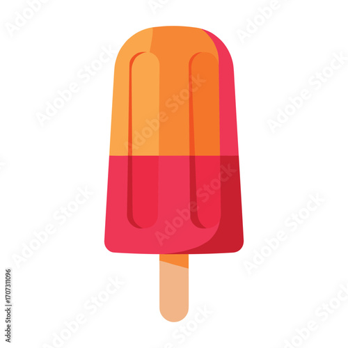 Colorful orange and red popsicle icon – flat illustration