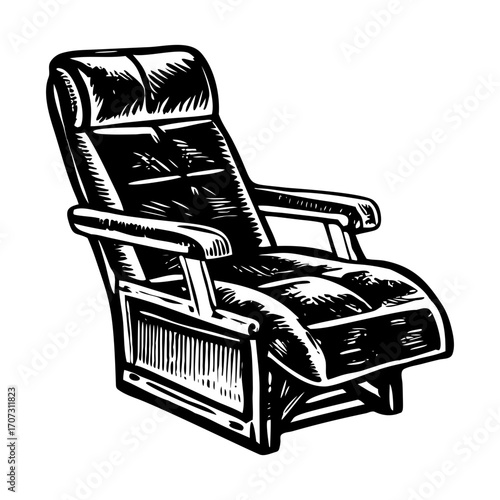 A sketchy style illustration representing recliner chair