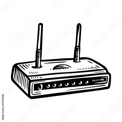 A sketchy style illustration representing router