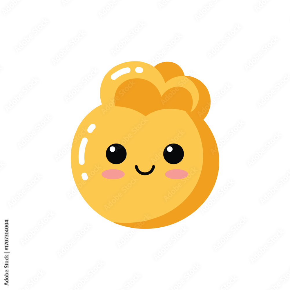 Fototapeta premium Cute cartoon popcorn with smiling face – flat illustration