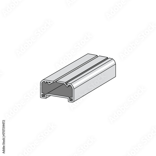 Aluminum extrusion profile for t-slot framing systems and industrial automation – flat illustration
