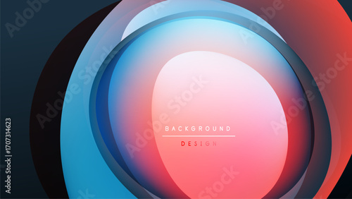 Abstract concentric circles, vibrant colors blend. Gradient effect creates depth, modern design element. Background suggests technology, innovation.