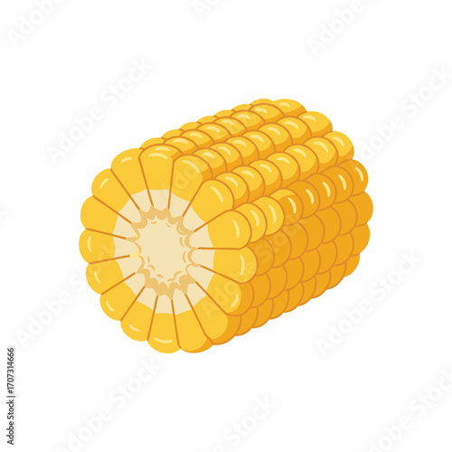 Isometric corn cob illustration – flat illustration
