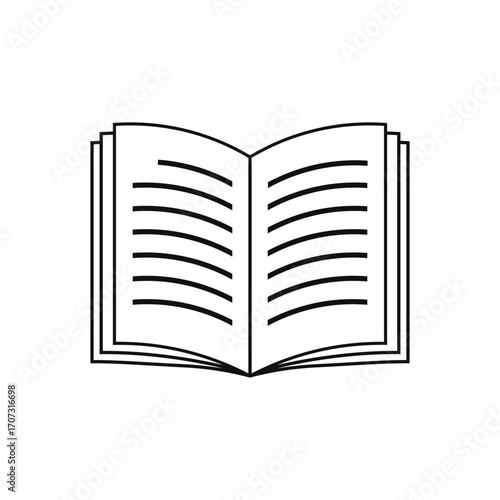 Book line icon open pages lines vector sign template