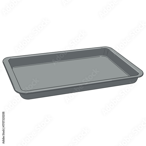 Rectangular metal baking tray – flat illustration