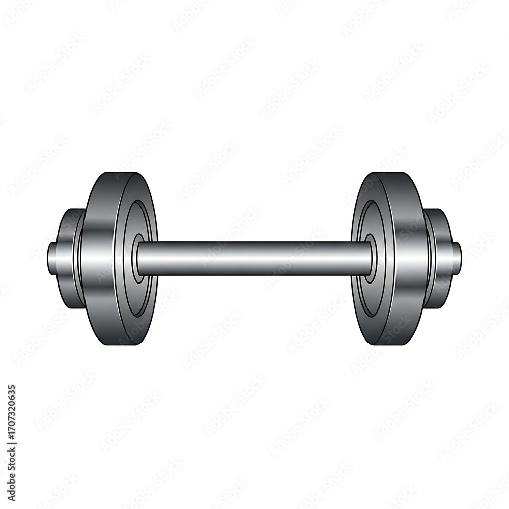Naklejka premium Illustration of a metal dumbbell isolated on white background for exercise