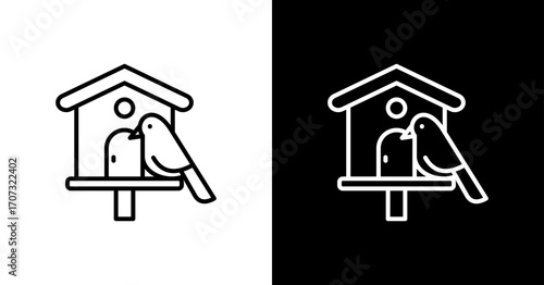 Bird House Icon Set Multiple Style Collection