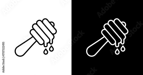 Honey Dipper Icon Set Multiple Style Collection