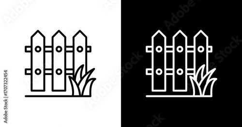 Fence Icon Set Multiple Style Collection