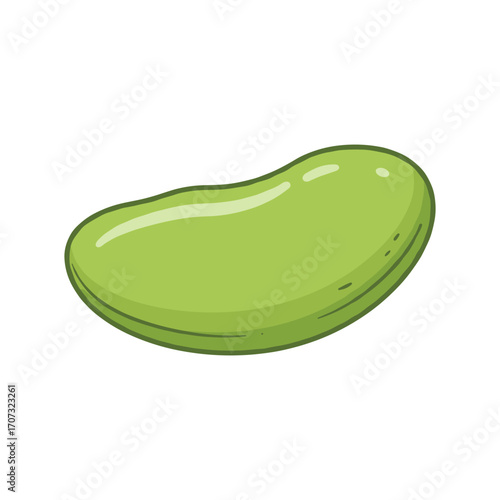Green lima bean illustration against – flat illustration