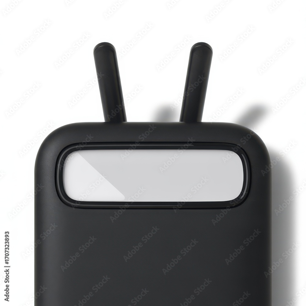 Obraz premium Minimalist black electronic device with antennas