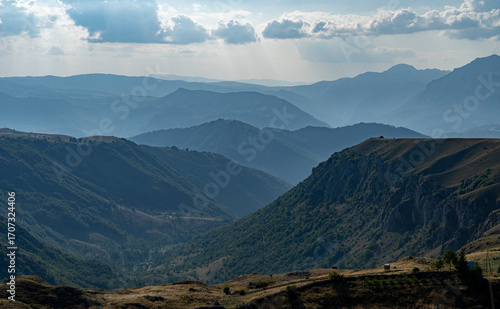 mountain landscape in the morning, Dinaric Alps, Beautiful mountain view of the Dinaric Alps in wild Bosnia