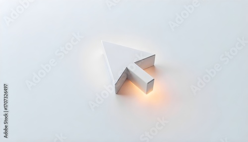 3d Click pointer cursor arrow icon on white background