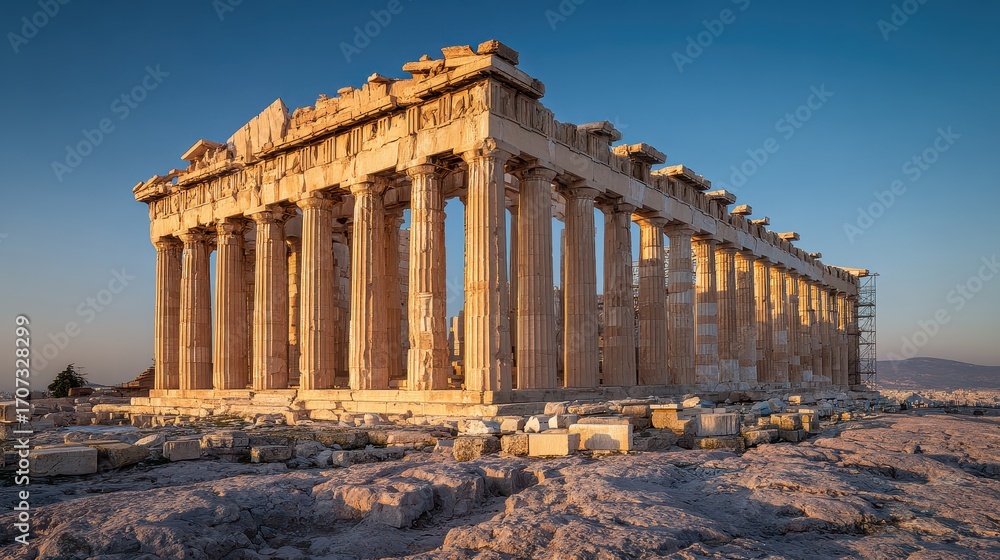 Naklejka premium A large building with columns