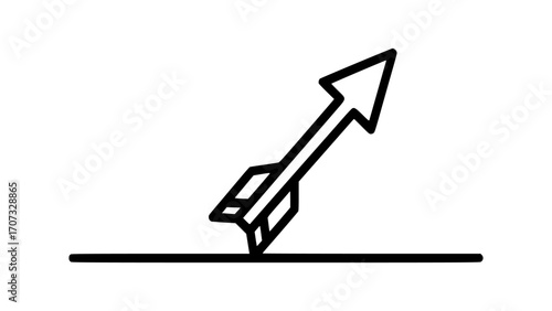 Arrow piercing a horizontal line