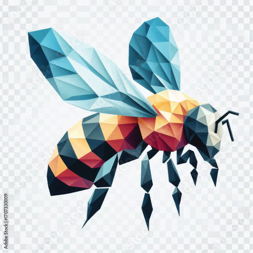 Geometric Honey Bee Illustration.