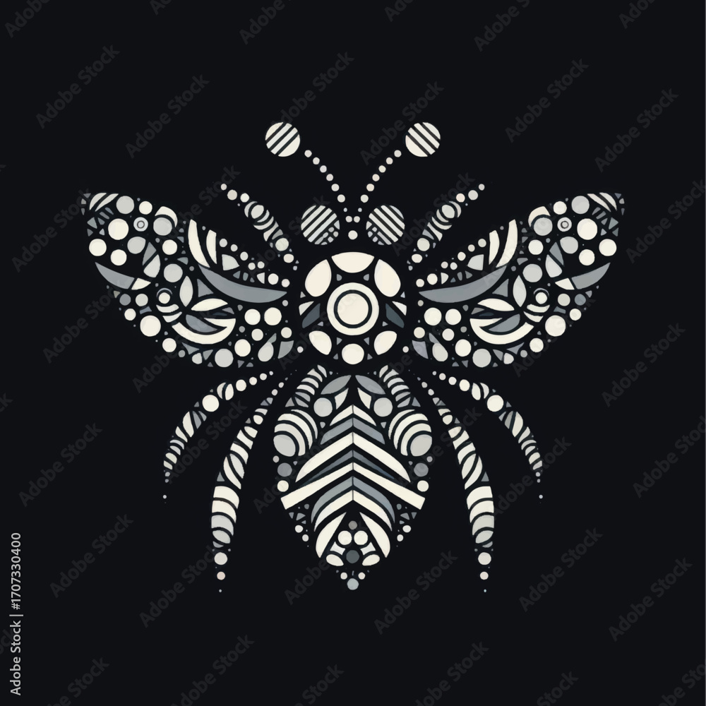 Fototapeta premium Intricate Mandala Bee Design with Detailed Patterns.