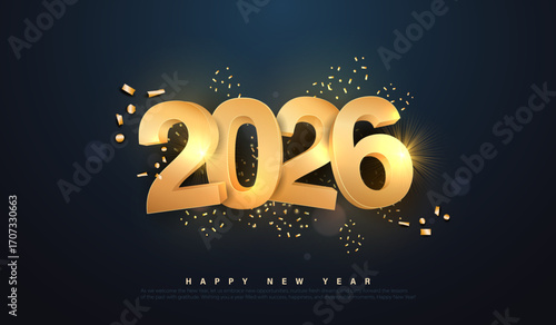 happy new year 2026 celebration background design. creative vector illustration.