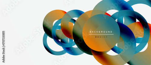 Abstract colorful overlapping circles create dynamic visual effect. Modern design element for backgrounds, banners, presentations.